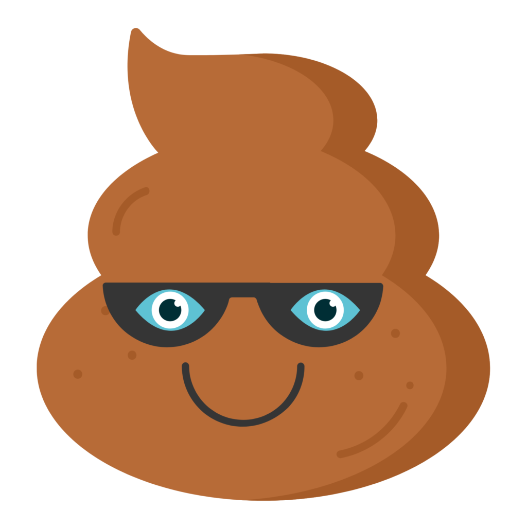 Cute Poop Emoticon With Glass