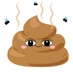 Cute stinky poo with flies