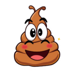 Happy Poop Emoji with Sparkles