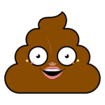 Shocked, surprised turd poop emoji illustration