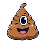 Cyclops Poop Emoji with Sparkles